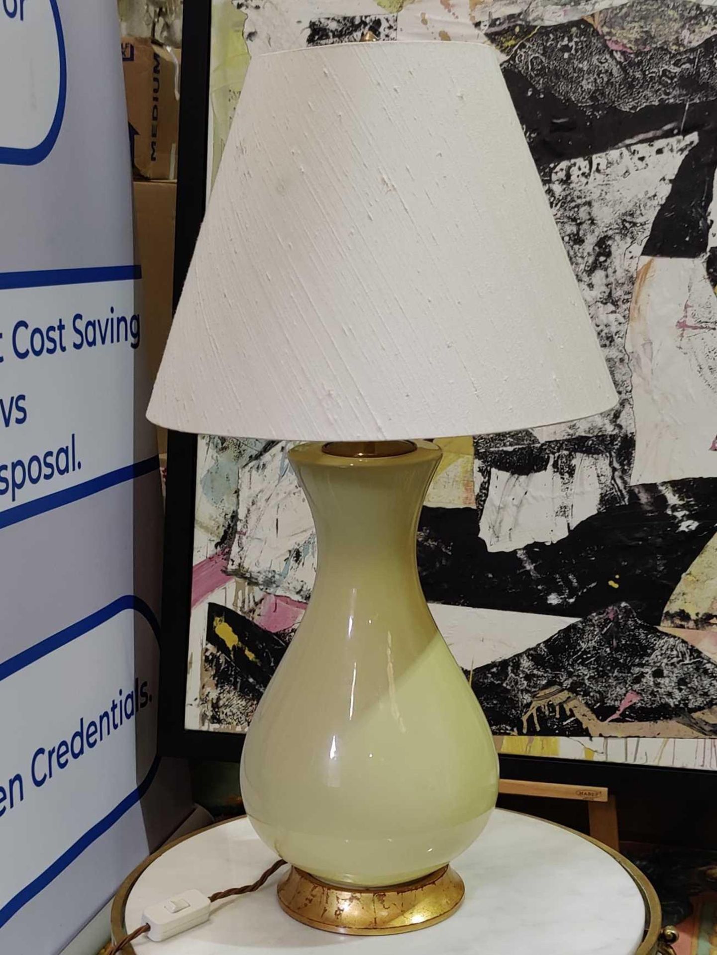 A pair of Heathfield And Co Louisa Glazed Ceramic Table Lamp With Textured Shade 76cm