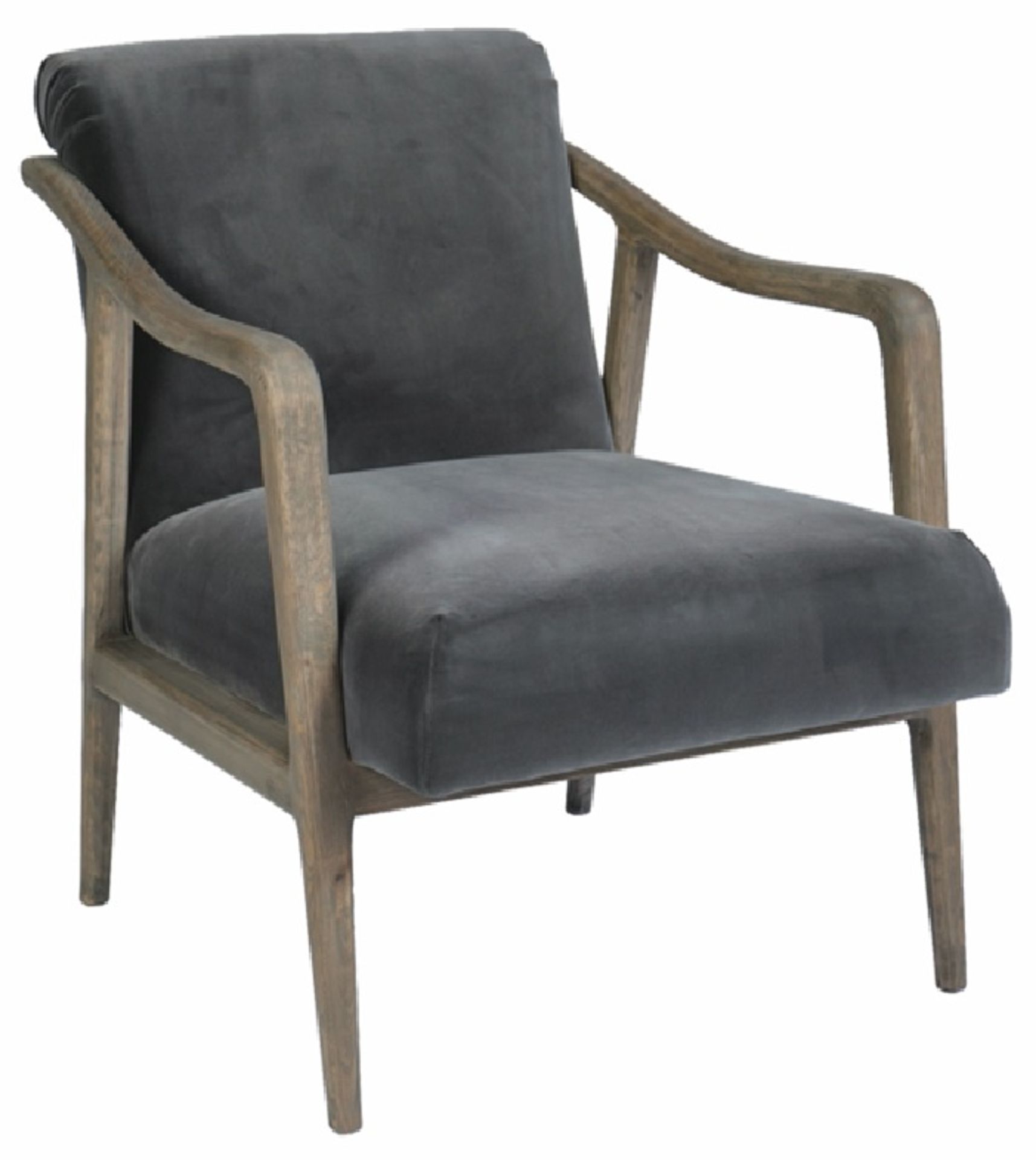 Alton Chair This classic and sophisticated weathered wood and upholstered chair is framed in solid