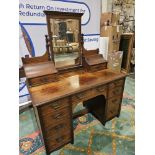 Gillows Lancaster Walnut Dresser. Stamped Gillows Lancaster To The Locks, The Base With Nine Drawers