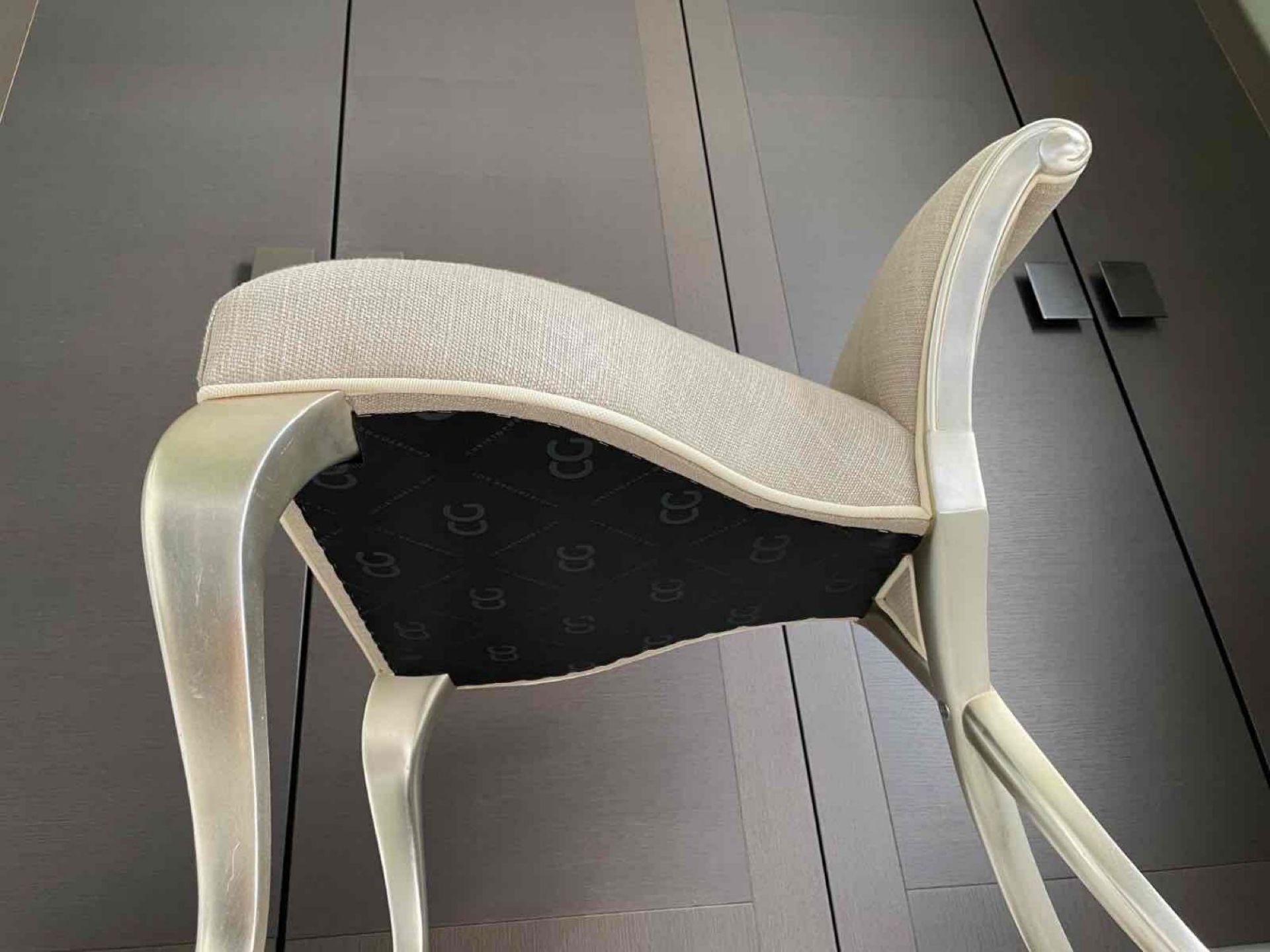 Christopher Guy Givenchy boudoir chair upholstered in Ascari Pearl Elegance is exemplified in this - Image 8 of 8