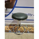 Â 2 x Zoeftig Modern Chrome Vanity Stool Round Stool With Black Vinyl Seat