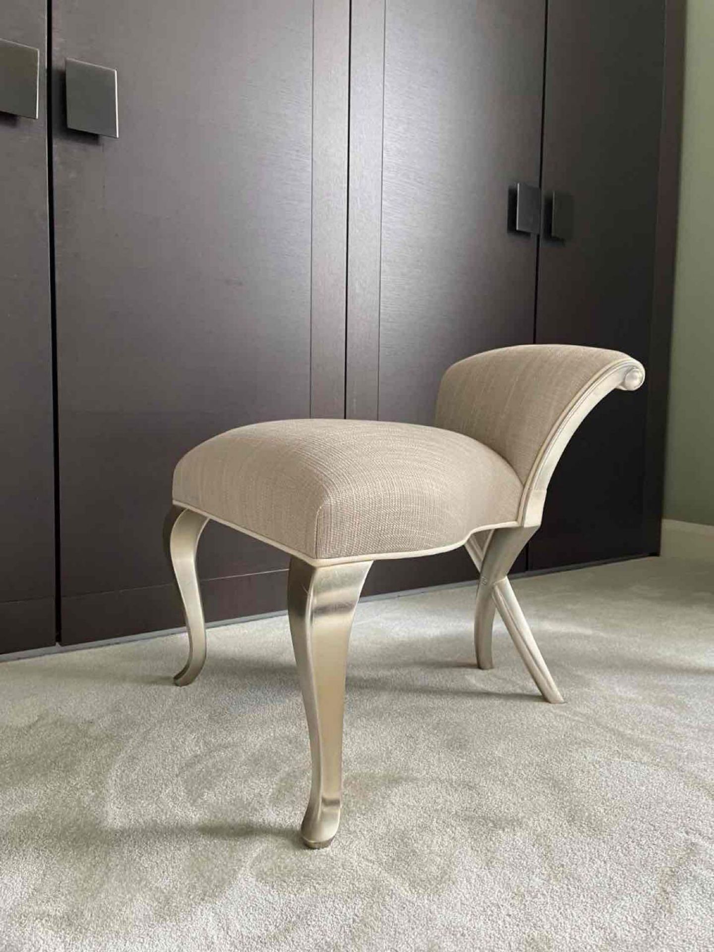 Christopher Guy Givenchy boudoir chair upholstered in Ascari Pearl Elegance is exemplified in this