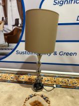 A Polished Nickel Table Lamp With Shade 89cm