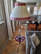 Sleek Mid-Century Modern Tripod Floor Lamp With Coffee Table, Inspired By The Renowned Designer