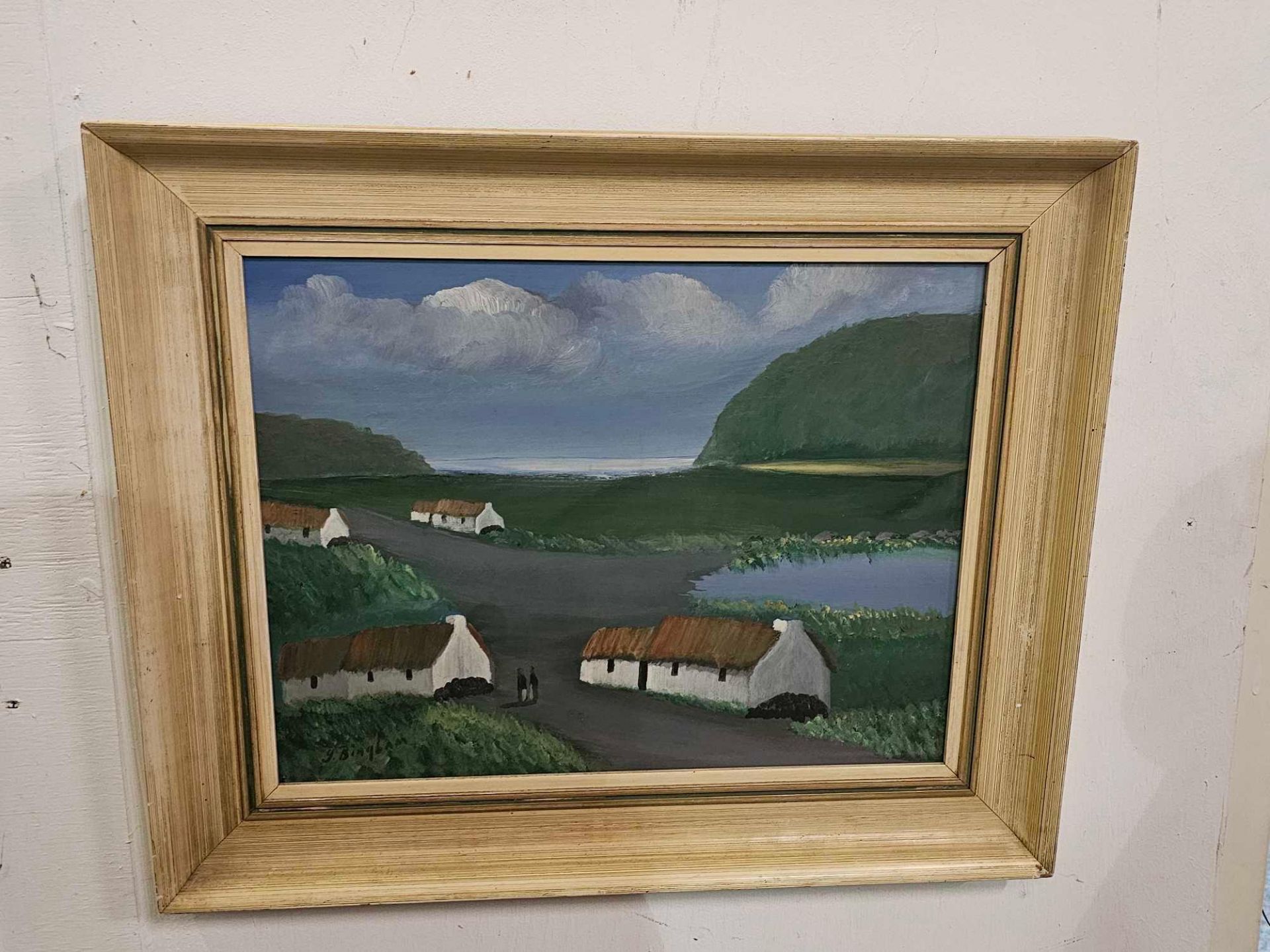 Cottages Donegal  Oil on Board By Jimmy Bingham  (1925-2009) 48 x 58cm James Bingham was born in - Bild 2 aus 5