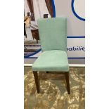 A Set Of 3 x Newly Upholstered Sage Dining Chairs On Wenge Stained Legs This Dining Chair Has Been