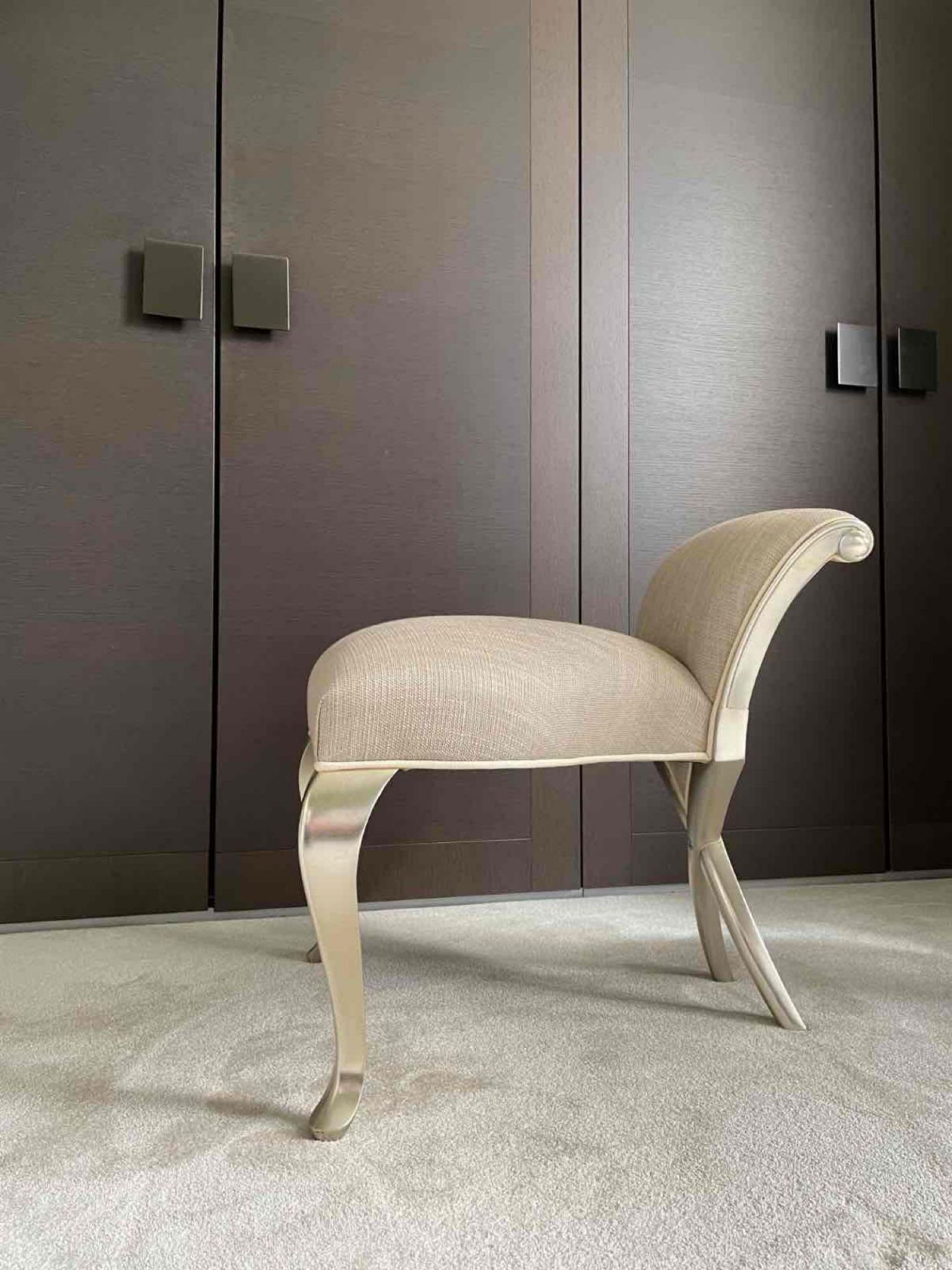 Christopher Guy Givenchy boudoir chair upholstered in Ascari Pearl Elegance is exemplified in this - Image 7 of 8