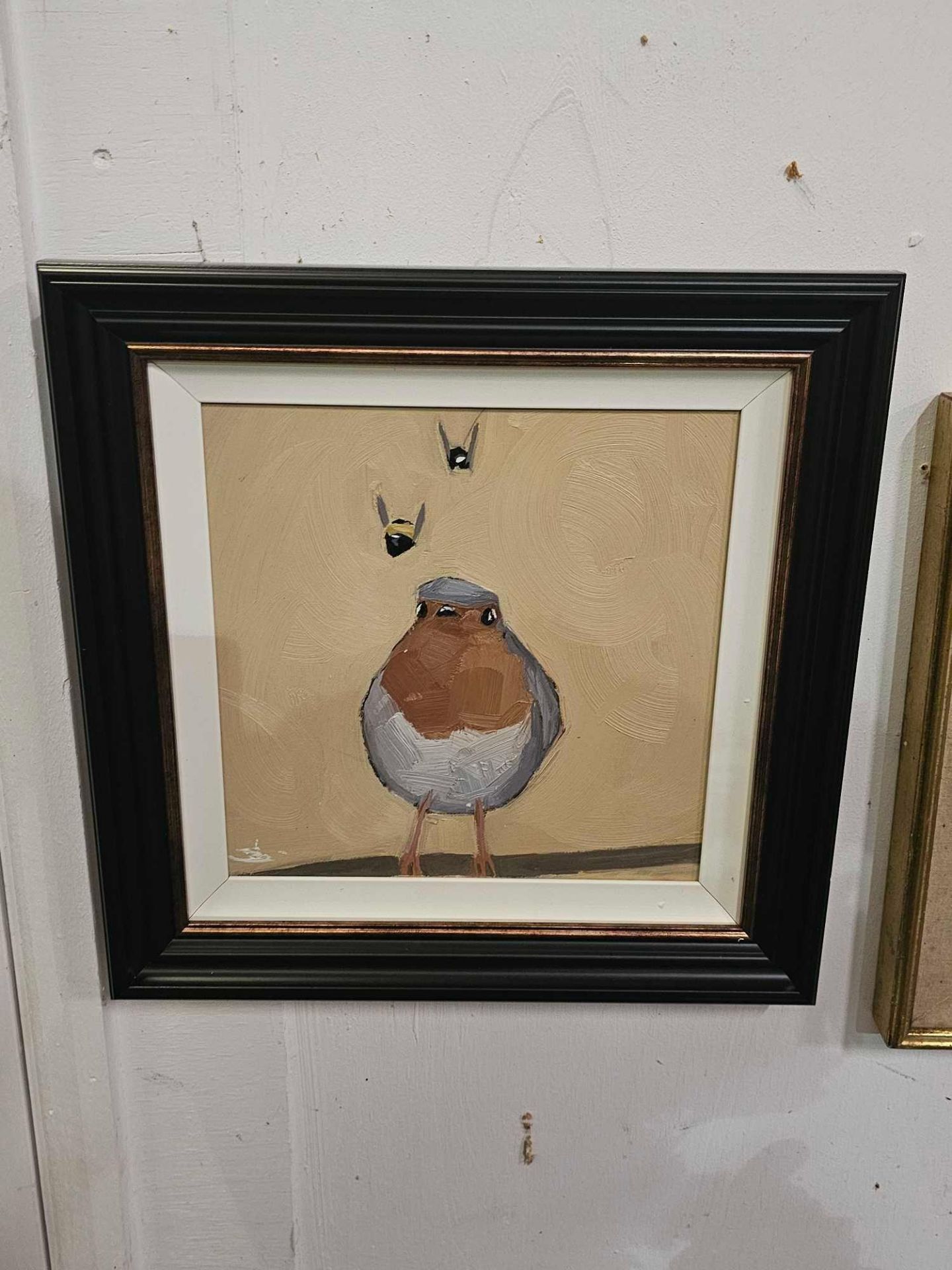 Oil On Canvas The Fat Robin by Vivak Mandalia  (British) signed  37 x 37cm Vivek’s paintings are a - Image 2 of 5