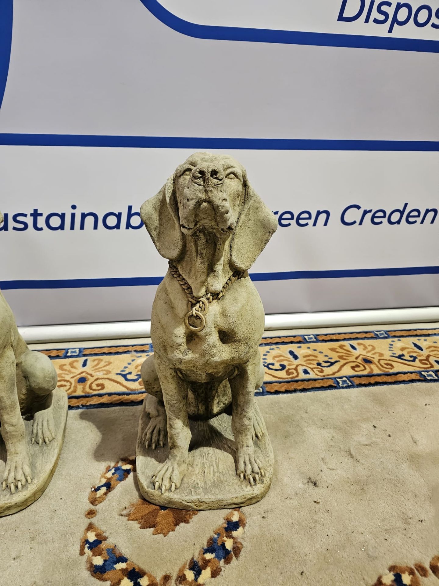 A pair of Life Size Hound Statues the perfect outdoor ornamental addition for your entryways, patio, - Image 2 of 8