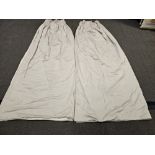 A pair of grey silk drapes 192 x 215cm (Dorch 13)