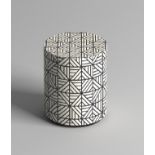 Bogart Geometric Table The Bogart Black & White Drum Geometric Side Table offers a contemporary