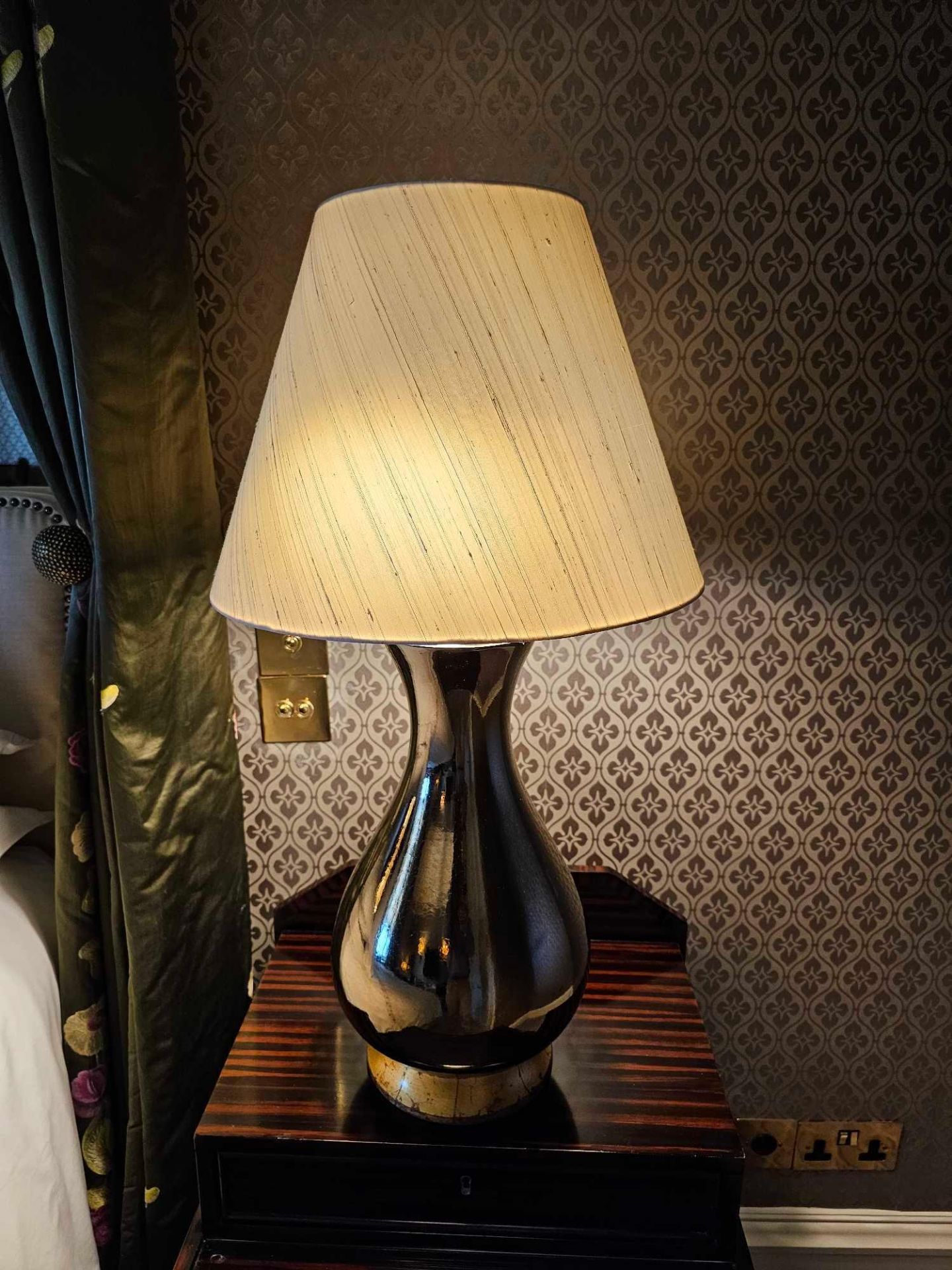 Heathfield And Co Louisa Glazed Ceramic Table Lamp With Textured Shade 77cm - Bild 3 aus 3