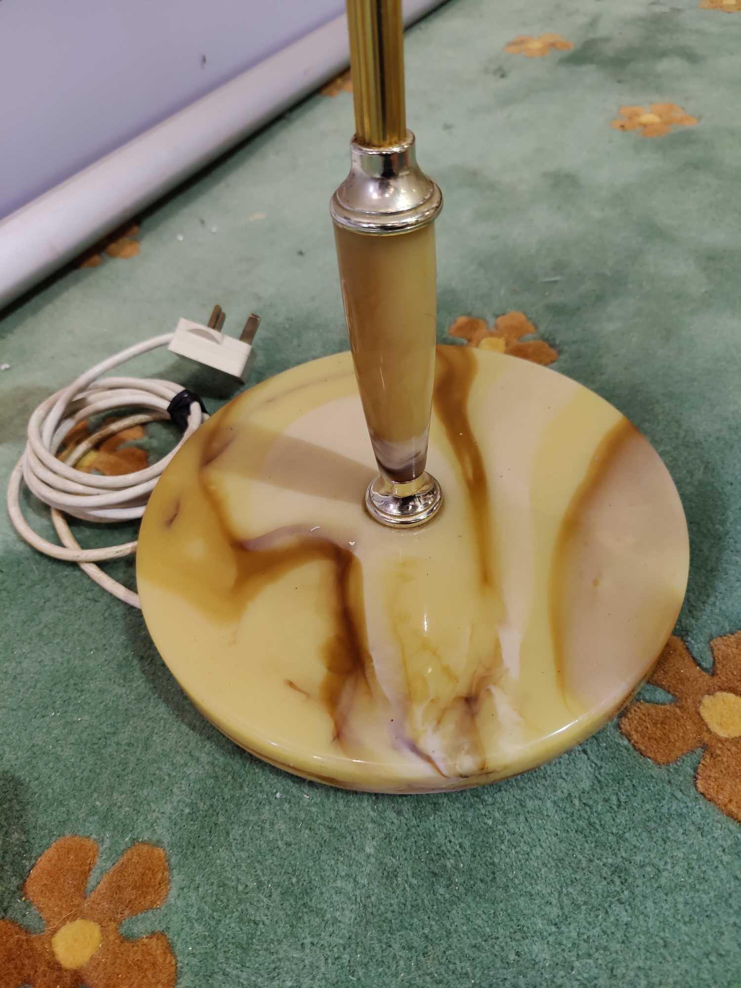 Floor Lamp Brass & Onyx | Marble Lightning | Mid Century Design 1950s Likely Originating From - Image 5 of 6