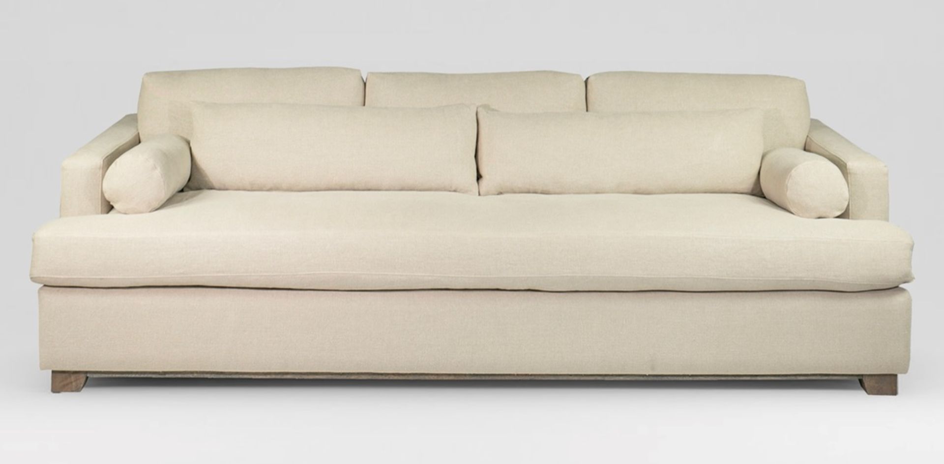 Eveleyn Sofa Deep Media sofa in Libeco Belgian Linen Oatmeal Linen - An exceptionally spacious and