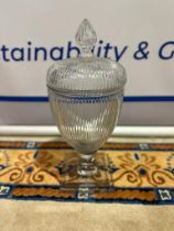 Crystal Cut Urn Vase With Lid 49cm