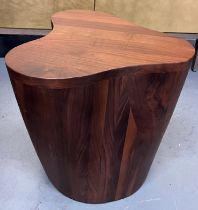 Side Table An elegant sculptural side table constructed from solid black American walnut Ex-Showroom