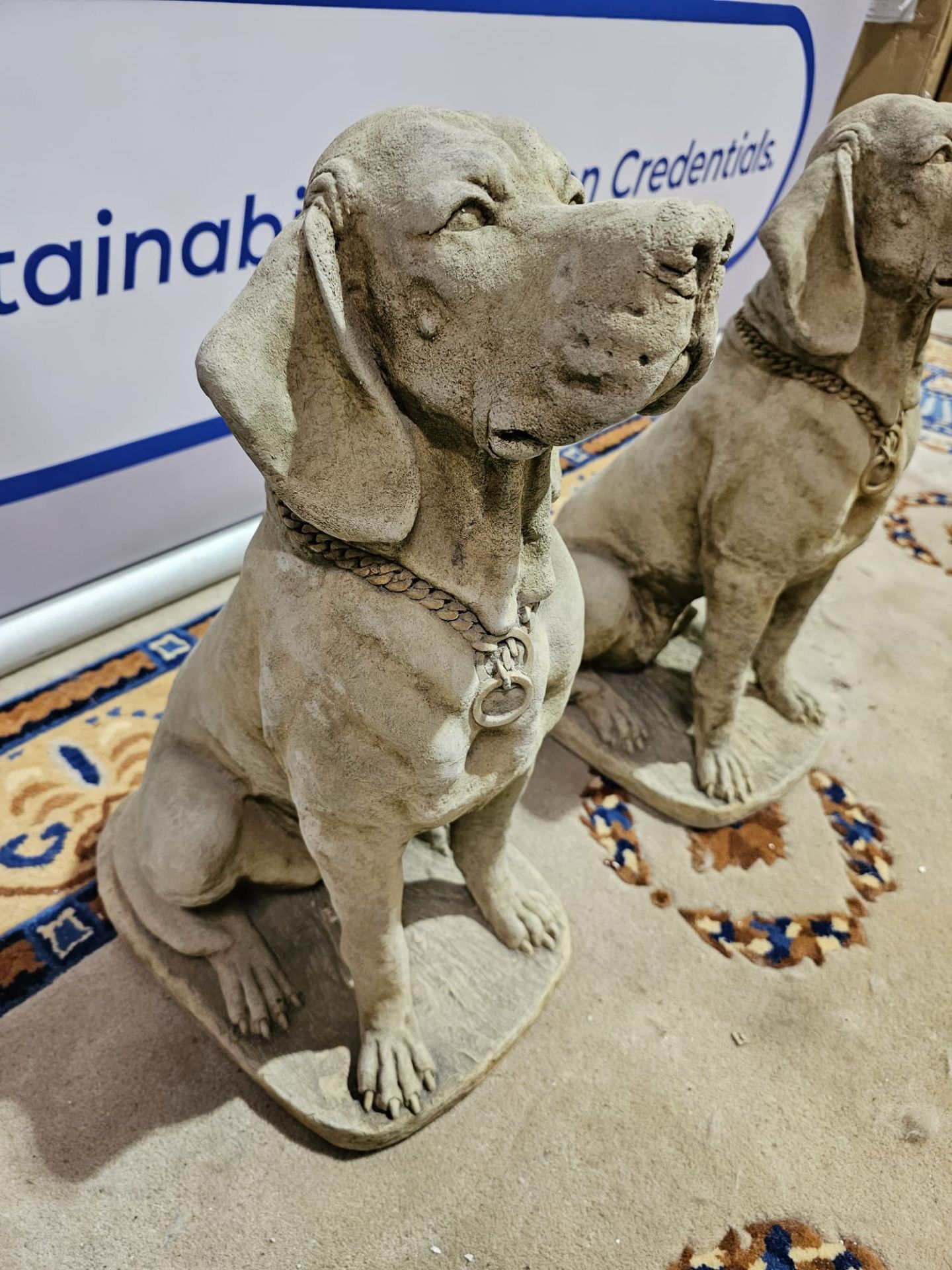 A pair of Life Size Hound Statues the perfect outdoor ornamental addition for your entryways, patio, - Image 6 of 8