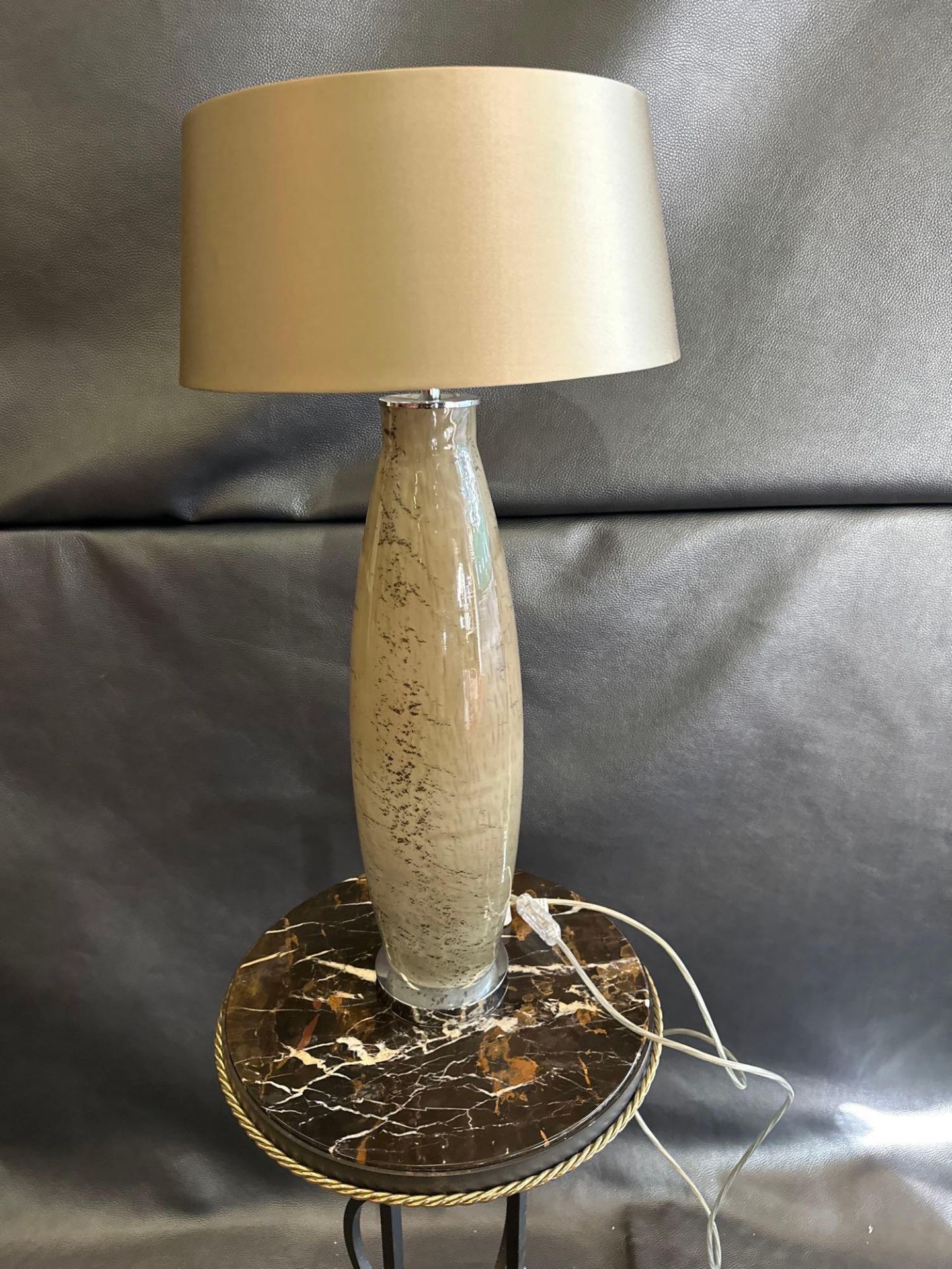 Heathfield And Co Hillaire Smoke Blown Glass Table Lamp With Shade 71cm