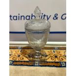 Crystal Cut Urn Vase With Lid 49cm