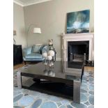 Malerba Srl Italy Secret Love Squared Coffee Table Squared Coffee Table with two shelves Black Pearl