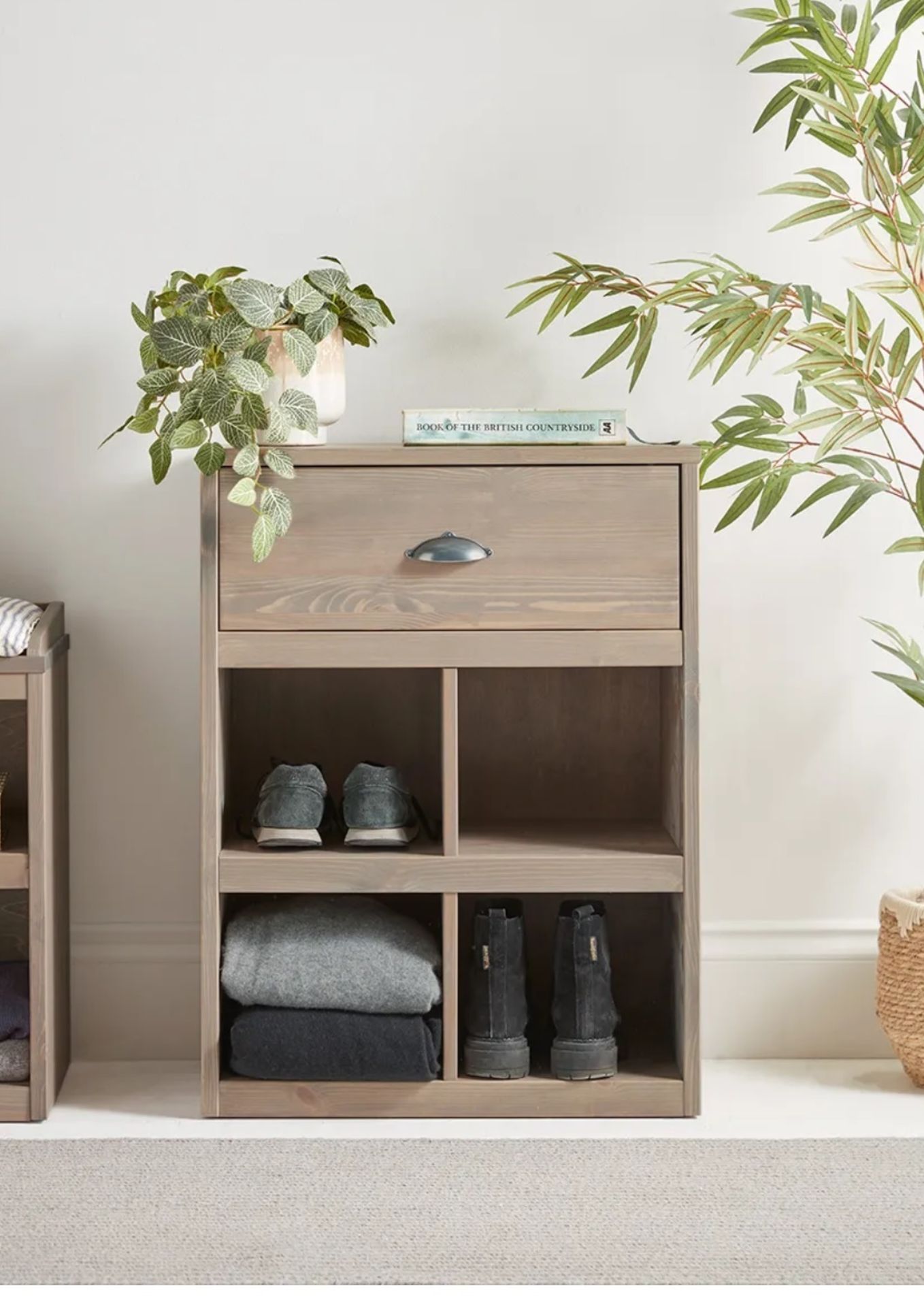 Boot Cabinet - A Utility Piece With 4 Shoe Cubbies And Drawer Crafted From Solid Scandinavian Pine