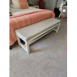 Bench This End Of Bed Bench Blends Wood Elements With A Neutral Leather Upholstery And Simple Design