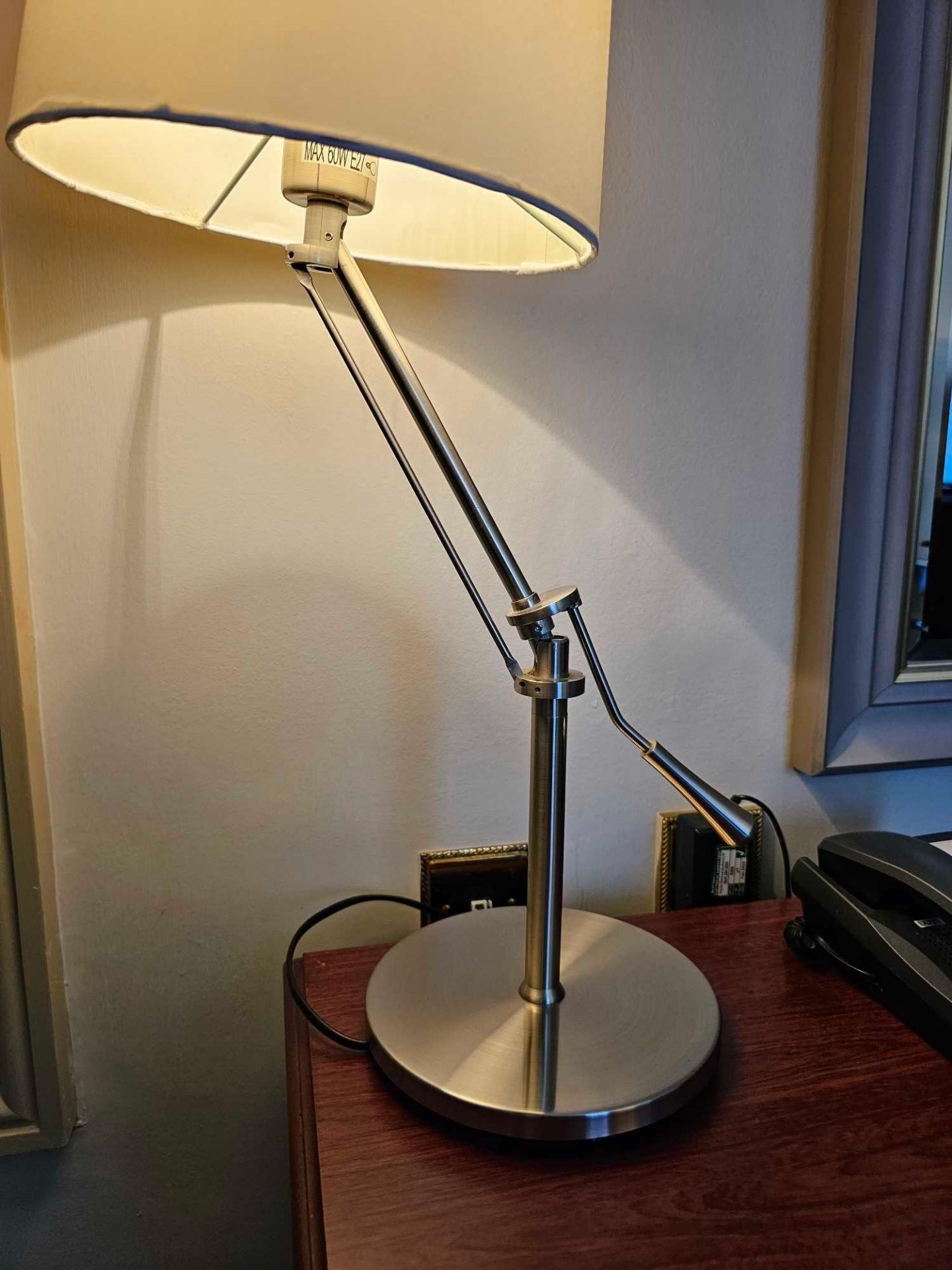 Chelsom Angle AL/52/DL/BN Table Lamp In Polished Chrome Arm Can Be Adjusted Vertically With The - Image 2 of 3