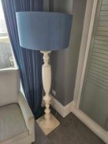 Heathfield & Co Oscar Carved Wood Floor Standard Lamp Gardenia White Painted Finish Complete With