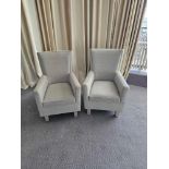 A Pair Of Accent Chairs The Contemporary Accent Chair With Simple Silhouette And Hardwood Frame