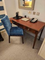 Mahogany Writing Table The Moulded Rectangular Top And A Frieze Of Two Drawers With Brass Pull