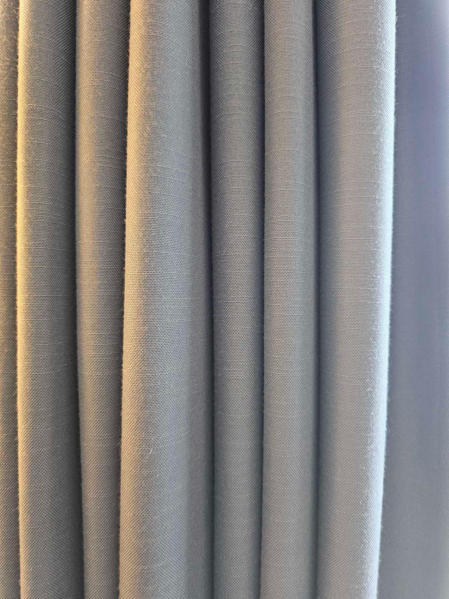 Drapes Blue Wove Linen Fully Lined With Pencil Pleat Top 180 x 280cm (Loc: Room 130) - Image 2 of 3