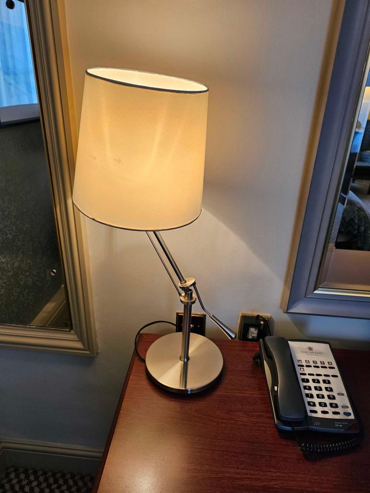 Chelsom Angle AL/52/DL/BN Table Lamp In Polished Chrome Arm Can Be Adjusted Vertically With The