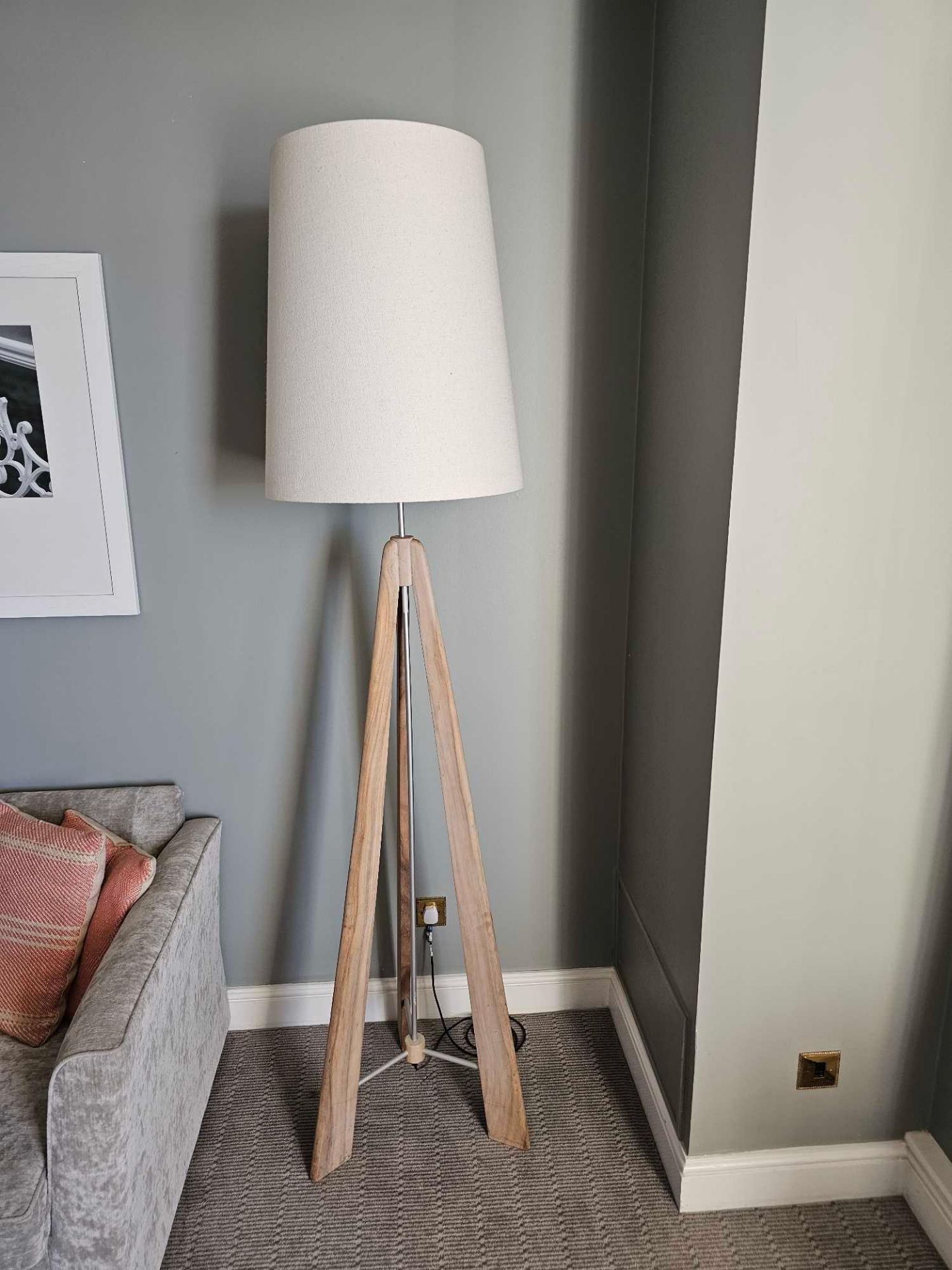 Pavillion PR Home Tri Floor Lamp The Tri Is A Large Floor Lamp Available In Natural Meh Wood The