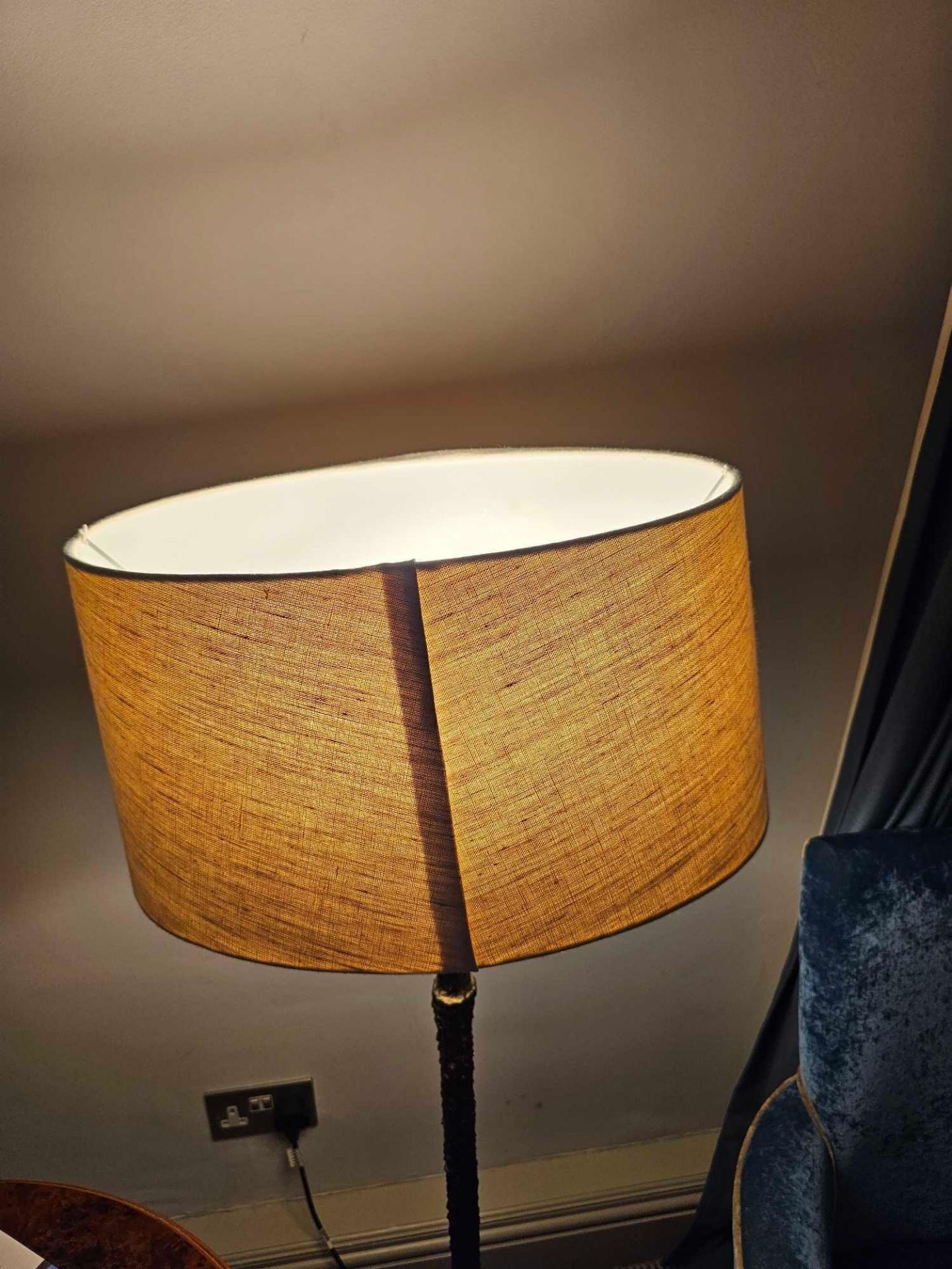 Heathfield & Co Brass Short Height Floor Lamp With Shade 127cm Tall (Loc: Room 131) - Image 3 of 3