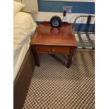 A Mahogany Single Drawer Nightstand The Moulded Top Above A Single Drawer With Brass Pull Raised