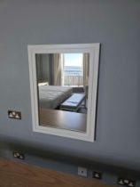 Rectangular Mirror A Bright White Gloss Finish On A Clean, Contemporary, Classic Design, With A