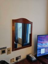 Mahogany Accent Mirror A Simple Shaped Frame With Dome Top Feature 60 x 80cm (Loc: Room 133)