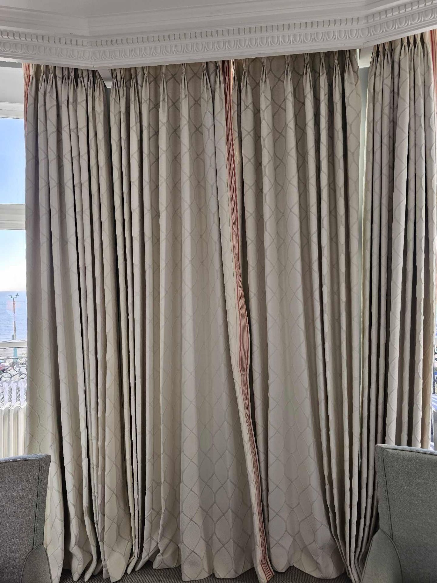 3 x Pairs Of Drapes The Cream Drapes Are A Magnificent Addition To Any Home, Draped From Ceiling