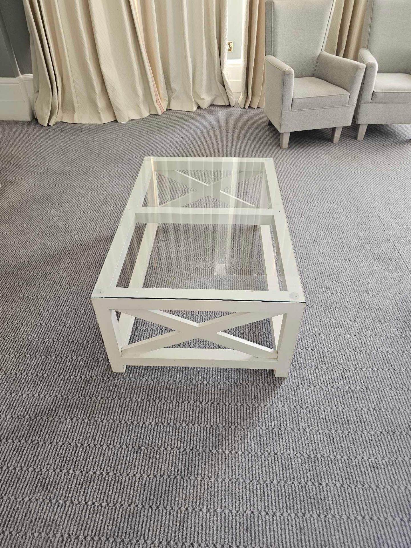 Coffee Table Designed With Tempered Glass Top That Is Scratch-Resistant And Durable, The Cross - Image 2 of 3