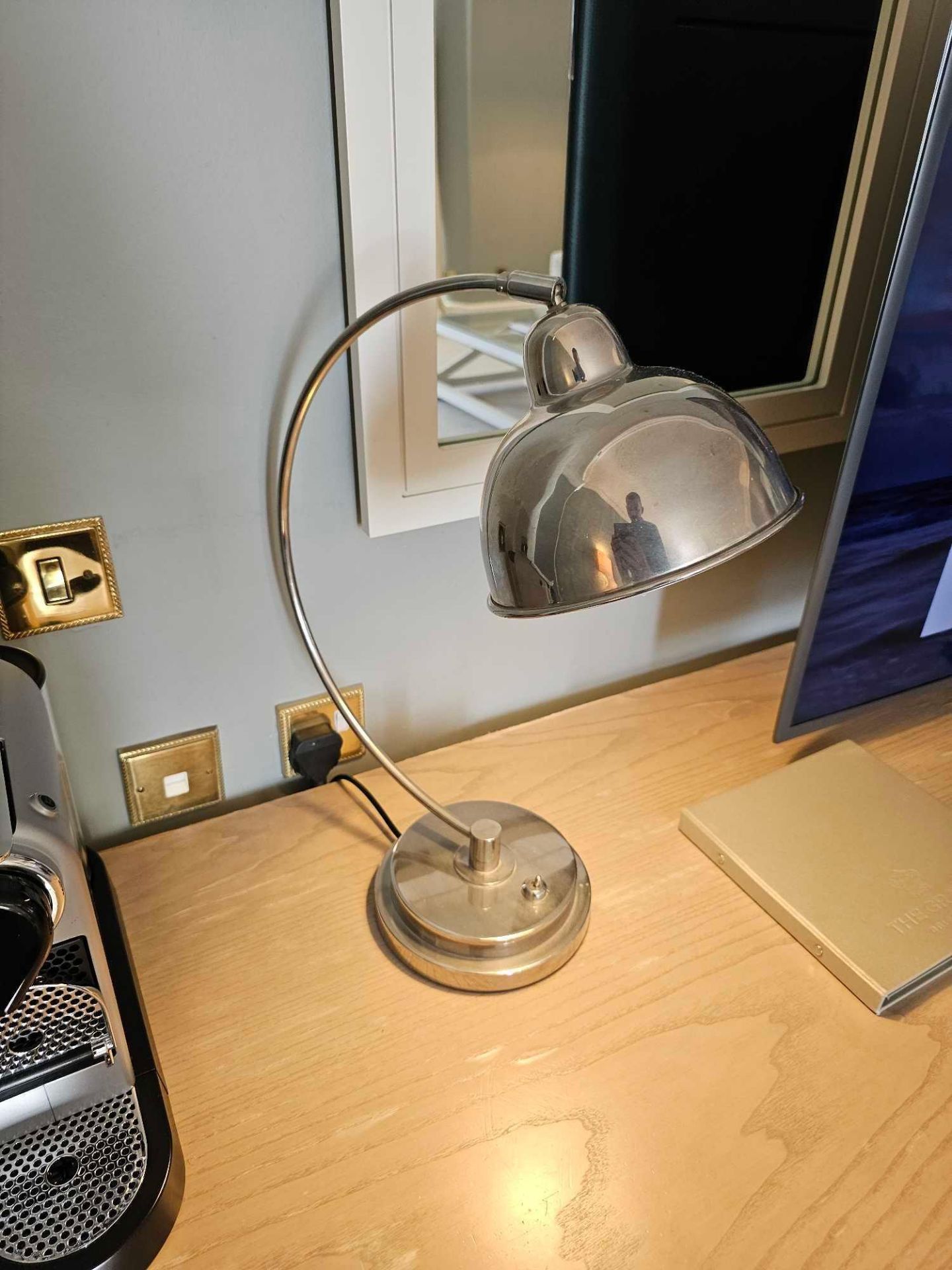 Heathfield & Co Oslo Polished Nickel Lamp (Loc: Room 126)