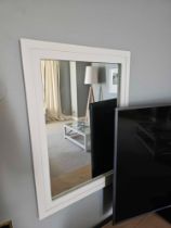 Rectangular Mirror A Bright White Gloss Finish On A Clean, Contemporary, Classic Design, With A