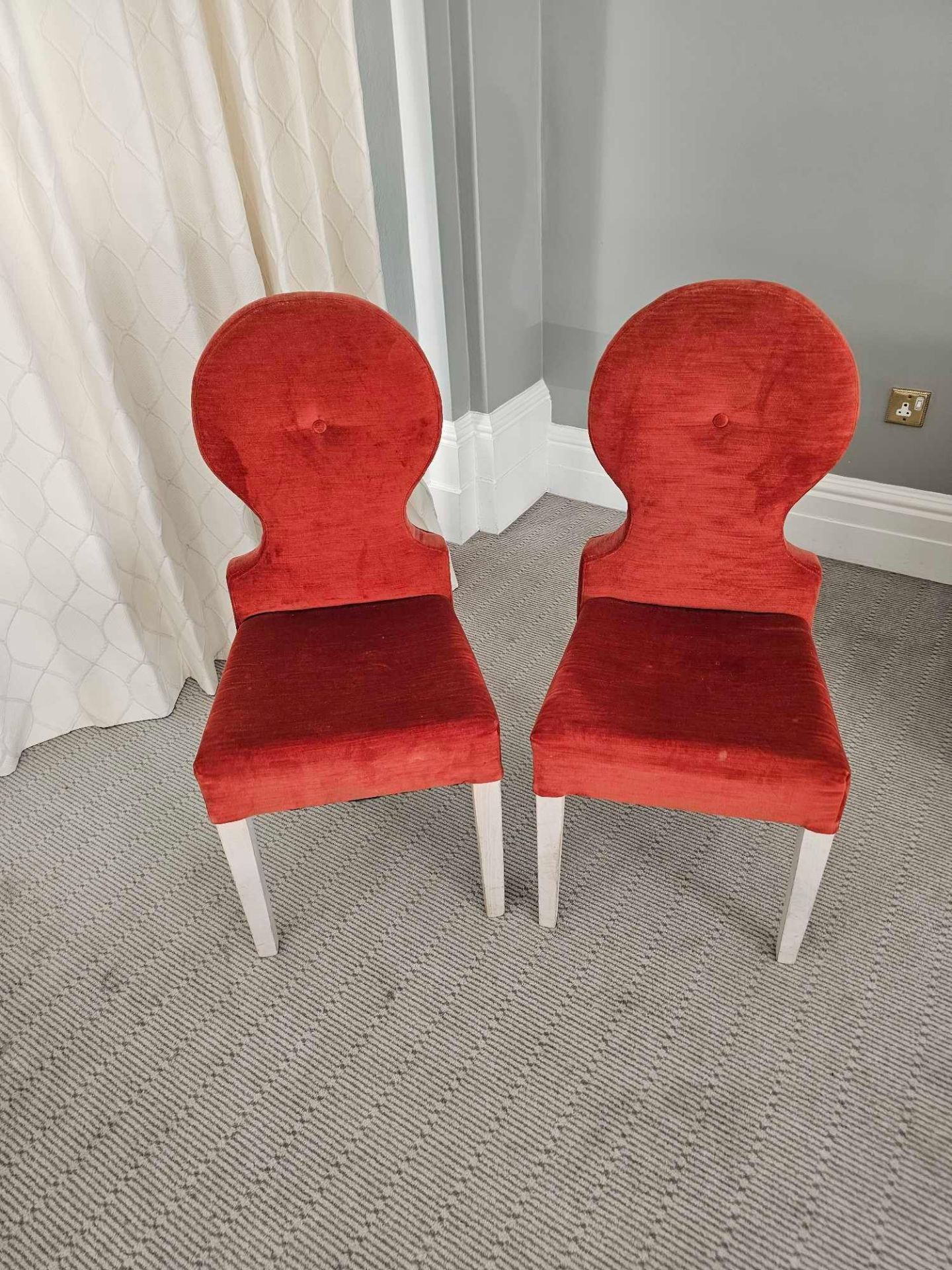 A Pair Of Chairs A Take On The Classic Spoonback Chair Features A Hardwood Frame Upholstered In A - Image 2 of 4