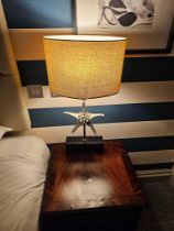 A Pair Of Heathfield & Co Star Nickel Table Lamp Complete With Shades Model SP/STR/206565 (Loc: Room