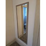 Modern Bevelled Full Height Dress Mirror Grey Timber Frame With Gold Trim Detailing 60 x 160cm (Loc: