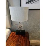 A Pair Of Heathfield & Co Star Nickel Table Lamp Complete With Shades Model SP/STR/206565 (Loc: Room