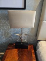 A Pair Of Heathfield & Co Star Nickel Table Lamp Complete With Shades Model SP/STR/206565 (Loc: Room