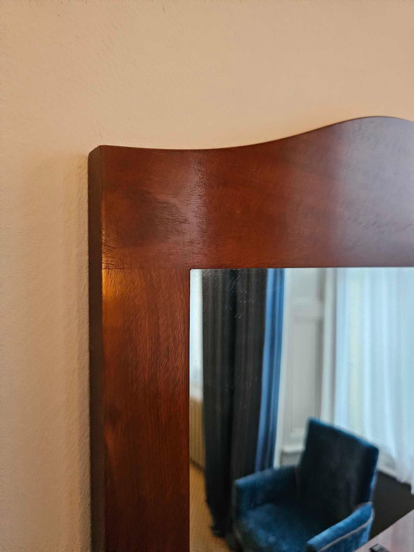 Mahogany Accent Mirror A Simple Shaped Frame With Dome Top Feature 60 x 80cm (Loc: Room 133) - Image 2 of 2