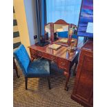 Dressing Table With Three Drawers In Burr Alder Inspired By English Design Of The Mid-18th