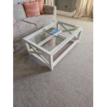 Coffee Table Designed With Tempered Glass Top That Is Scratch-Resistant And Durable, The Cross