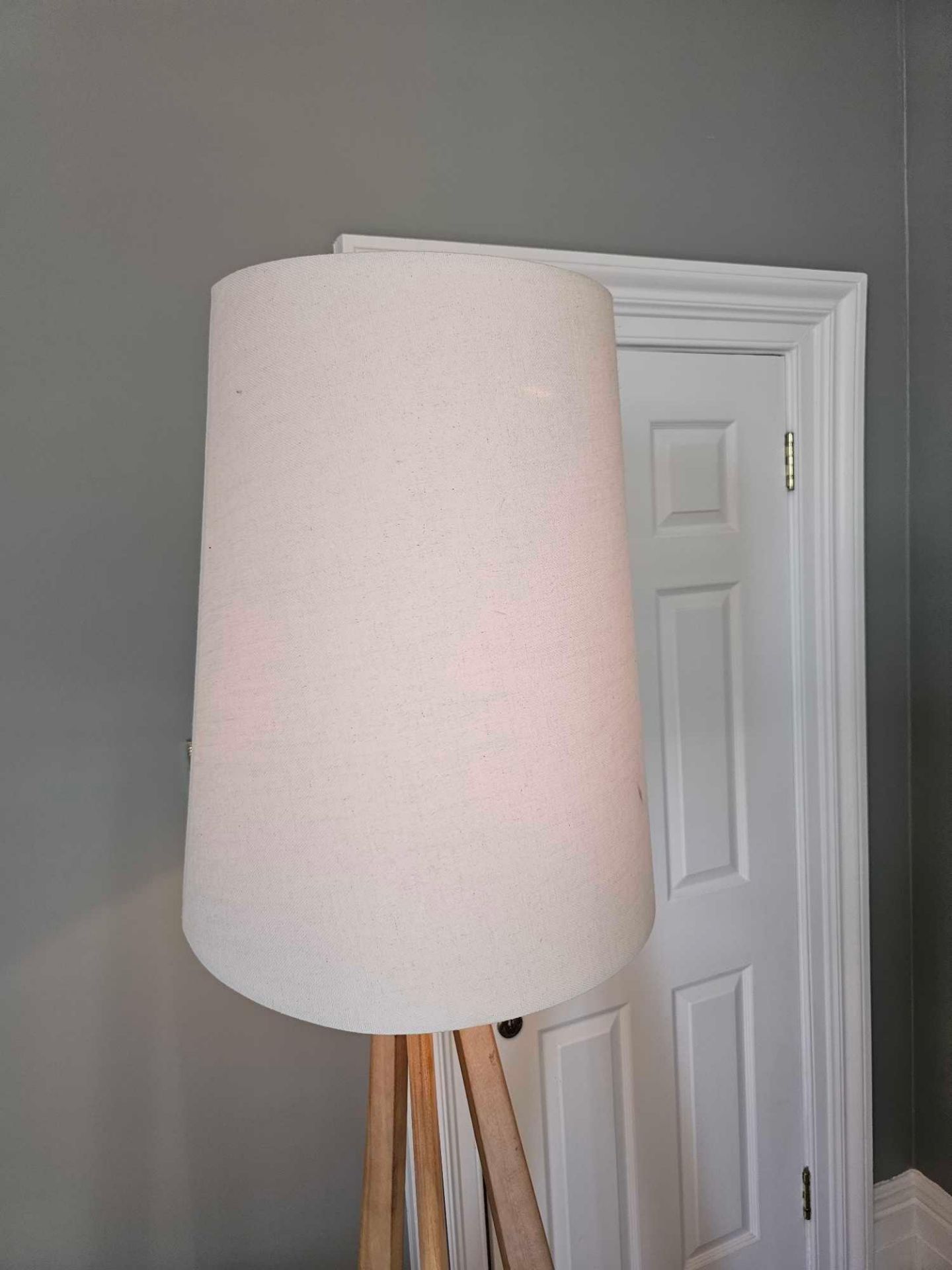 Pavillion PR Home Tri Floor Lamp The Tri Is A Large Floor Lamp Available In Natural Meh Wood The - Image 3 of 4